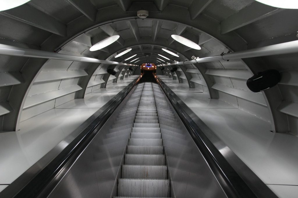 escalator, atomium, brussels