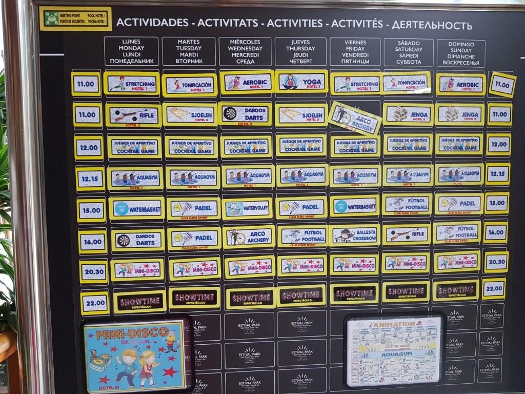 Entertainment programma Hotel Estival Park La Pineda