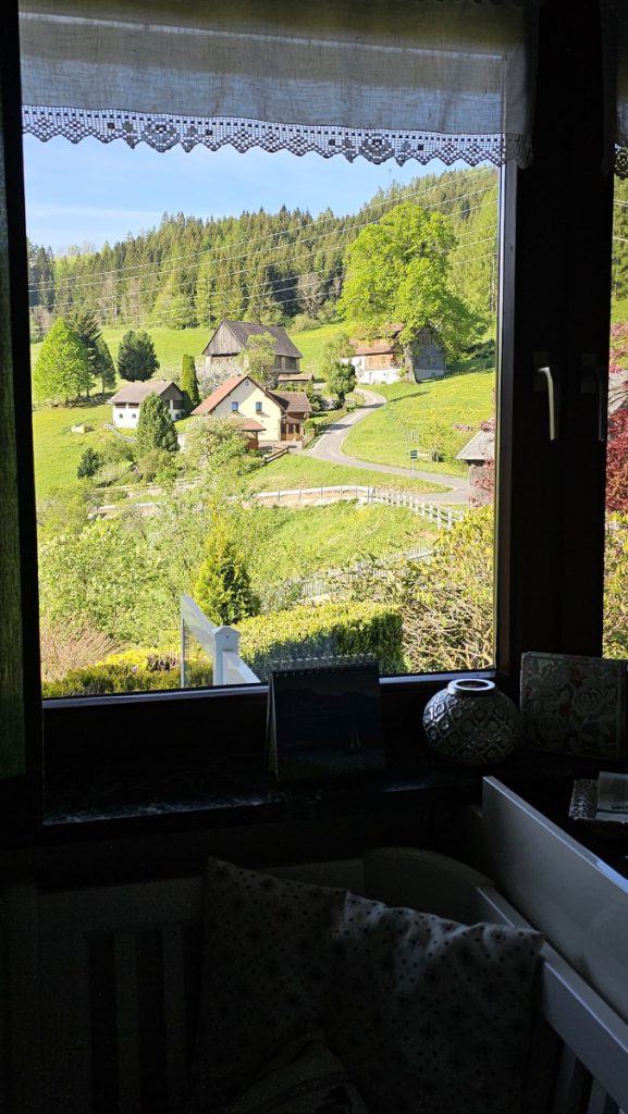 uitzicht Fam Laikam Alpacawandeling bergen Oostenrijk Murtal vakantiewoning 
