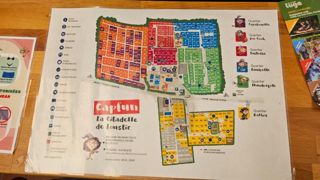 plattegrond Buitenspelen Capfun Camping La Citadelle de Loustic in Hermanville-sur-Mer